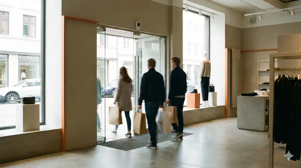 Ingresso di un negozio retail con conta persone